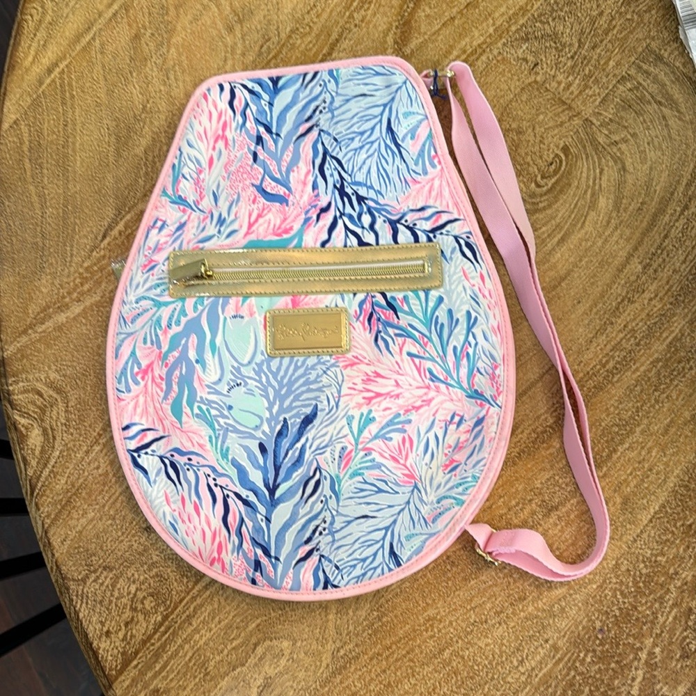 Lilly Pulitzer tennis racket sling back/backpack